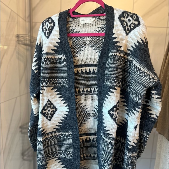 Cosy Aztec Duster Cardigan -M/L - Picture 2 of 12
